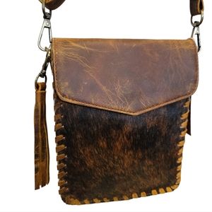 Western Genuine Leather   Cowhide Mini Crossbody cell Phone smart mobile Purse